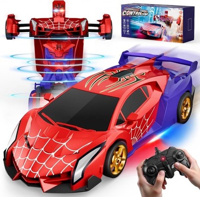 Spider Transform RC Car Robot Toy 2.4GHz Remote Control 360° Rotating Lights