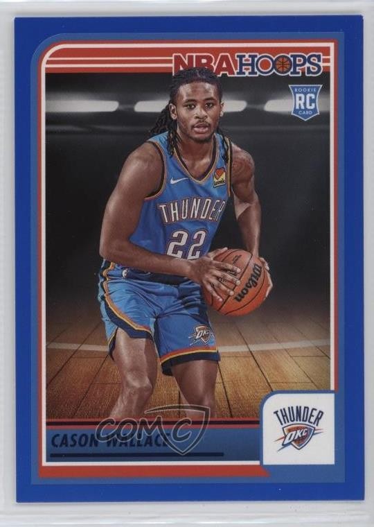 2023-24 Panini NBA Hoops Rookies Blue Cason Wallace #252 0u5i
