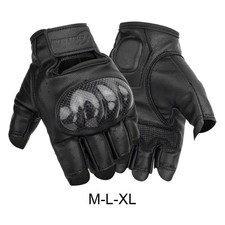 Motorradhandschuhe Halbfinger PU-Leder Fingerlos f&uuml;r Motocross