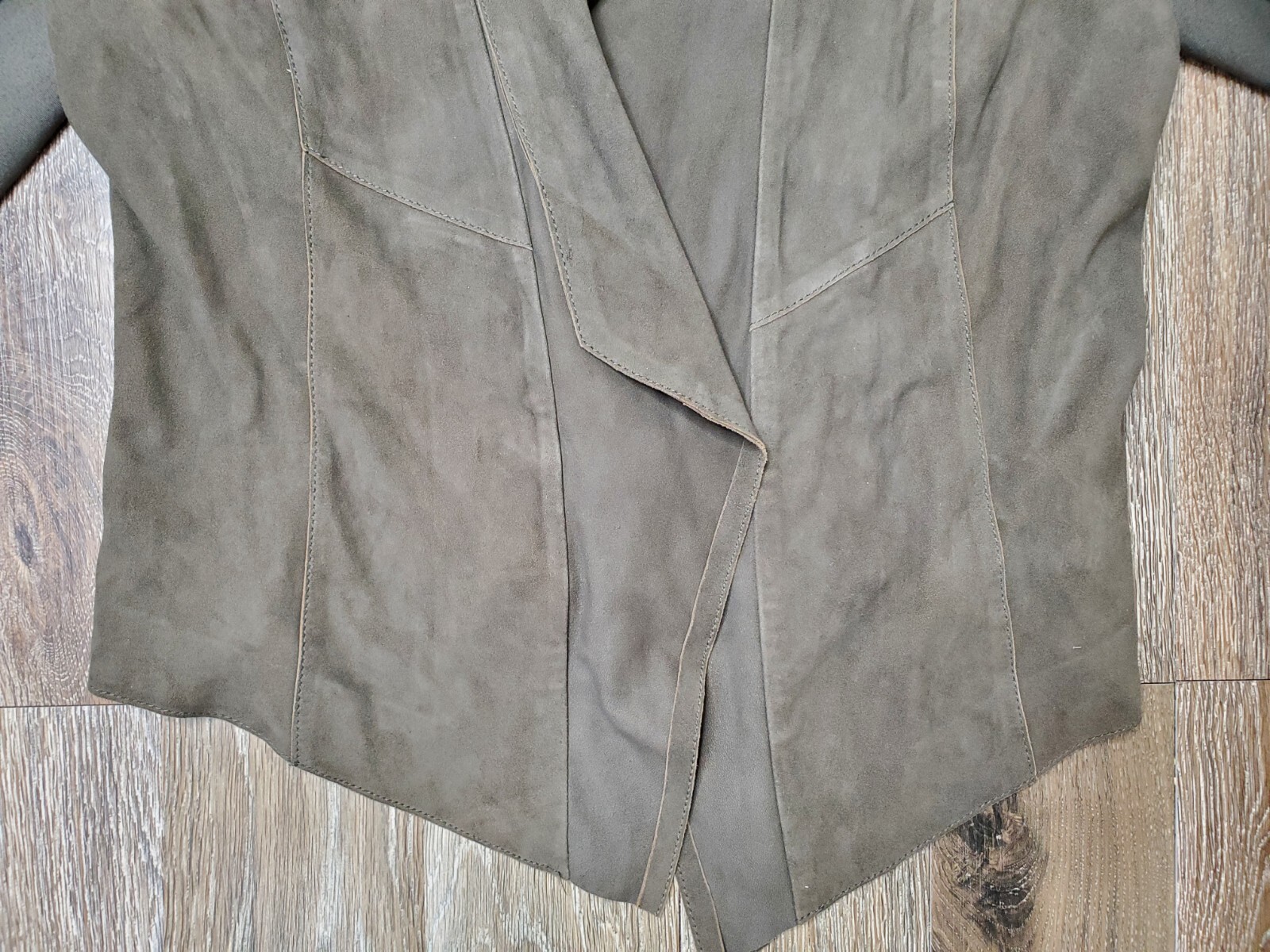 Lamarque Drape Front Leather Suede Jacket Brown W… - image 3