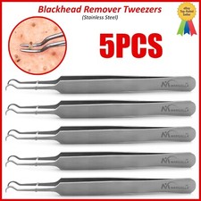 Sharp Tweezers Blackhead Pimple Popper Remover Professional Skin Care Tool 5Pcs
