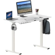 Memory Preset Electric Height Adjustable Standing Desk 48 X 24 Inches White