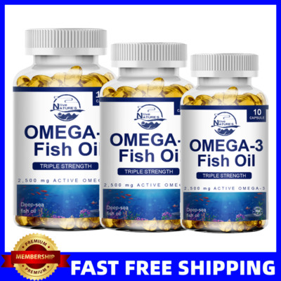 Omega 3 Fish Oil Capsules 3x Strength 3600mg EPA & DHA, Highest Potency Capsules