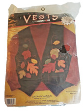 Dimensions COLORS OF AUTUMN Applique Vest Kit NOS 1996 Sizes S M L XL XXL 62089