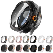 For Samsung Galaxy Watch7/6 44/40mm Case with Tempered Glass Screen Protector