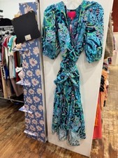  258 NWT Lilly Pulitzer Juney Midi Dress 10 Low Tide Navy Catty Purrsonality