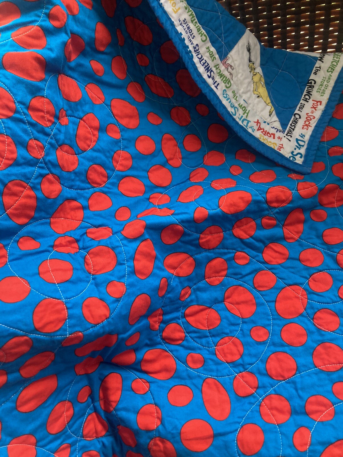 PONY Trapunta coperta culla bambini Dr. Suess gatto nel cappello Grinch asilo classico