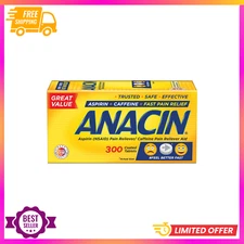 Anacin Fast Pain Relief, Aspirin + Caffeine Pain Reliever, 300 coated tablets