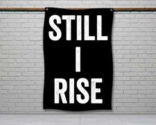Still I Rise Motivational Gym Flag Distressed Home Gym Wall Art Decor