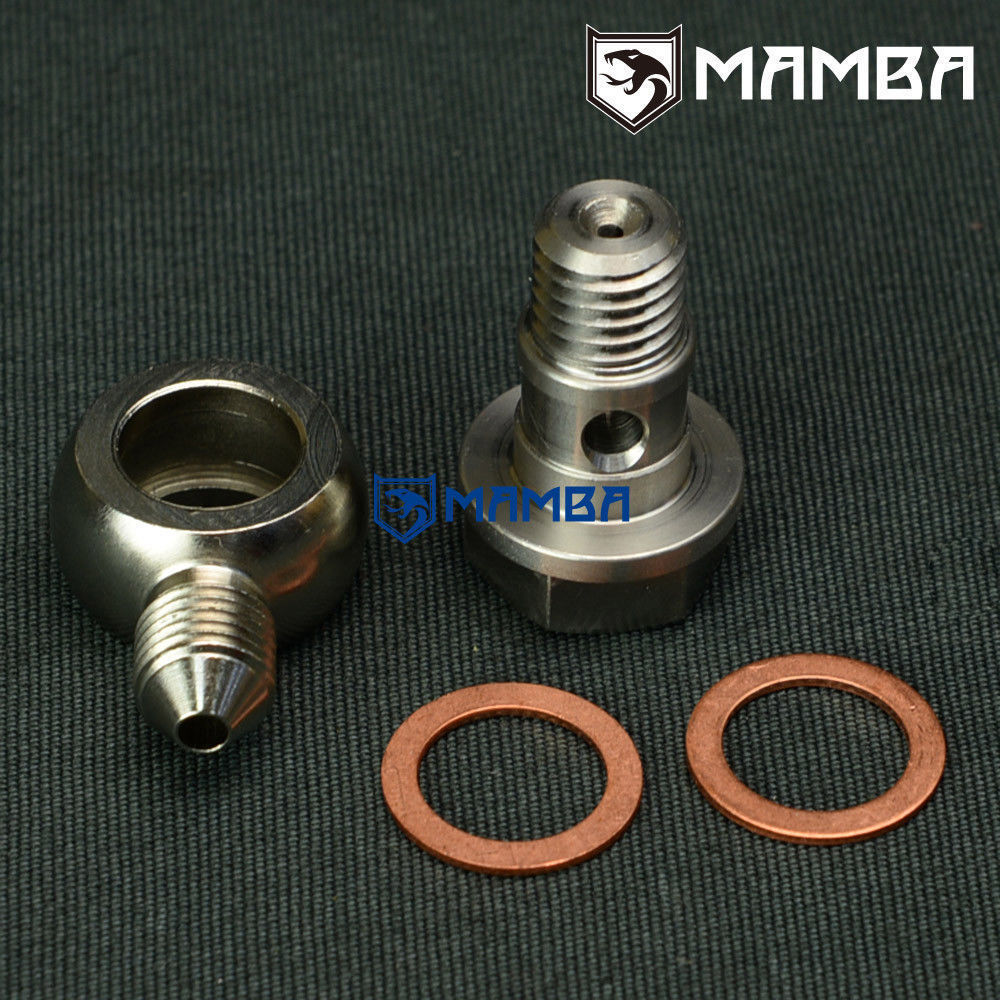Turbo Oil Feed banjo bolt kit 4AN to M12x1.75 w/ 2mm restrictor prevent overflow eBay