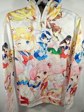 Anime Unbranded Characters White AOP Sailor Moon Hood Small New Kangaroo Pocket