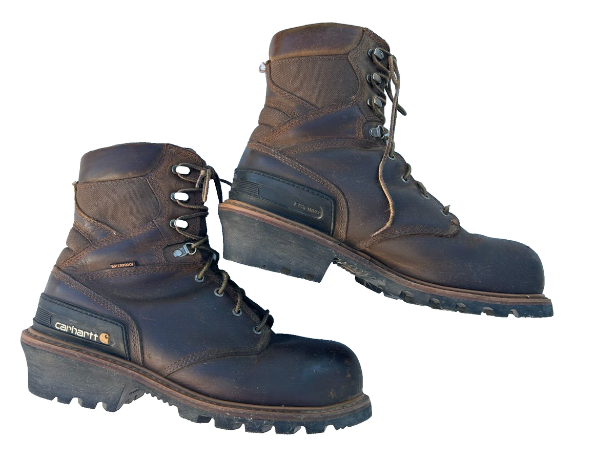 Carhartt Men\'s 13 Steel Toe Saftey Waterproof Brown Leather Lace Work Boots New Men main image 3