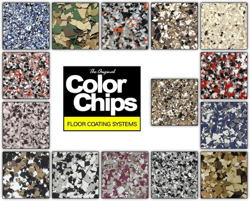 Original Color Chips - 1/4" Garage Floor Epoxy Flakes, 28 Blended Color Options - Afbeelding 1 van 42