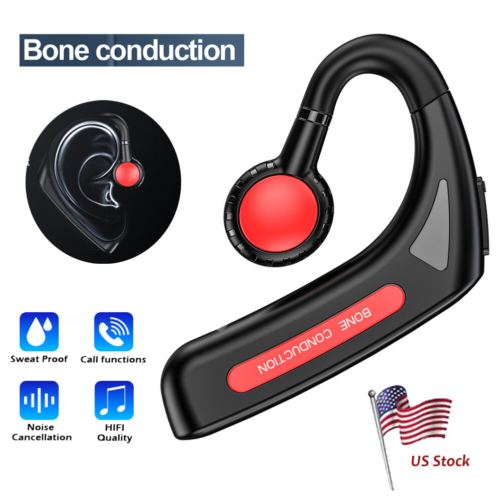 Bone Conduction Wireless Earphone Bluetooth Sport Headset Stereo Handsfree w/Mic