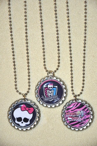 SET OF 3- "MONSTER HIGH" Flat Bottlecaps Necklaces!! - Picture 2 of 2