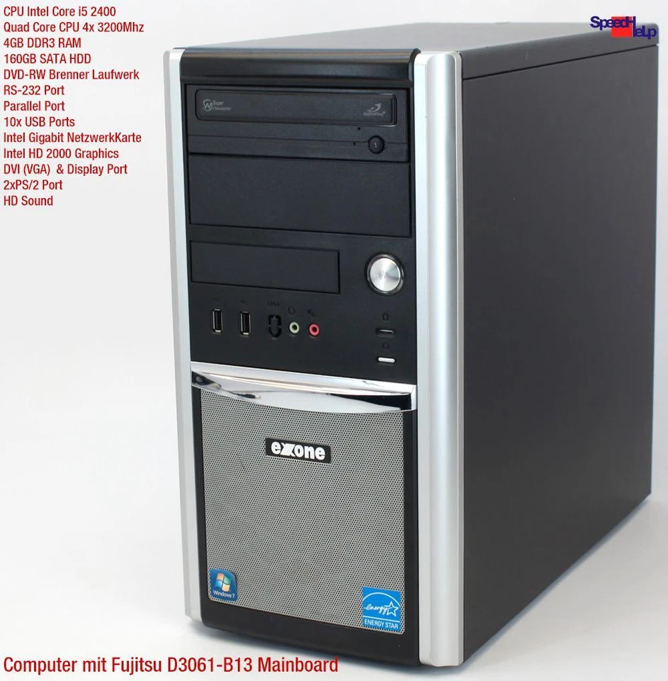 PC Ordenador Fujitsu D3061-B13 Intel Core i5 2400 4GB DDR3 160GB HDD Windows 7 - Imagen 2 de 4