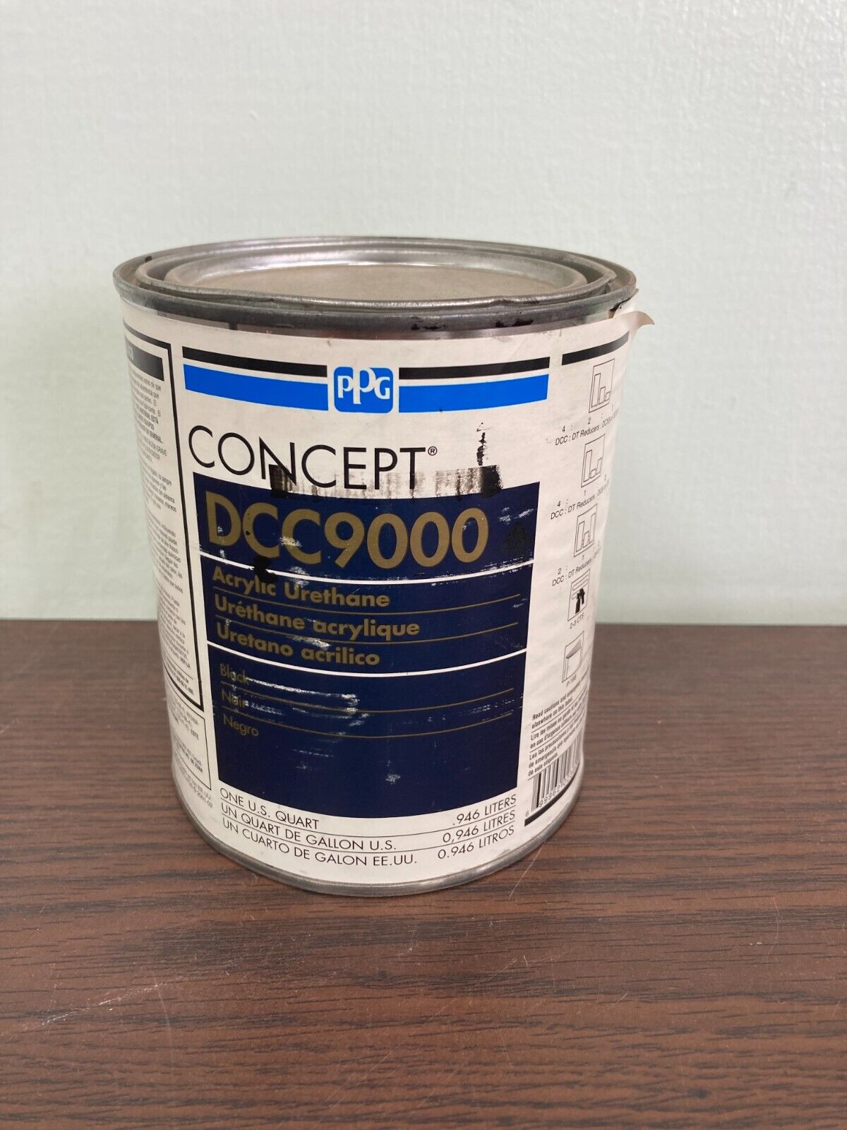 PPG Concept DCC 9000 Quart Single stage Black Acrylic Urethane NOS 
