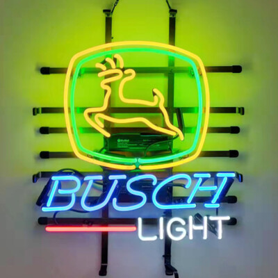 Jumping Deer Beer Neon Sign Beer Bar Pub Party Wall Decor Gift 19''x15''