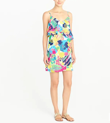 J. Crew Factory Multicolor Floral Printed Ruffle-front Cami Dress Size 2 | eBay
