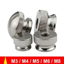 M3 - M8 Knurled Thumb Nuts Flat / Round Head Carbon Steel Ni Hand Grip Knobs Nut