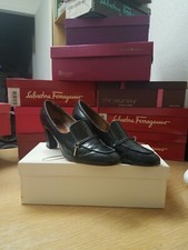 Vintage Frank More Black Leather Heels Pumps