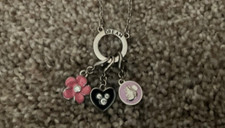 DISNEY Minnie Mouse Dream Necklace W/ Genuine Crystal in Base Metal NEW