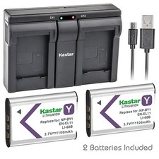 NP-BY1 EN-EL11 LI-60B Battery  Dual USB Charger for Nikon Coolpix S550 S560