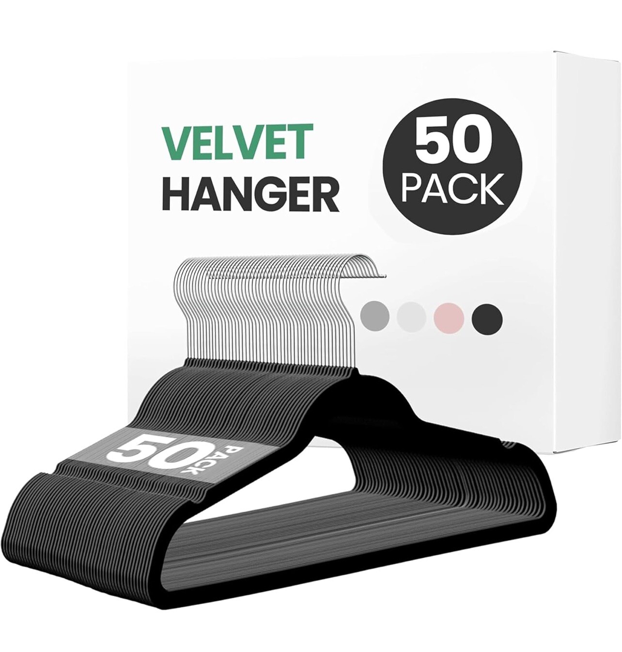 30 Non-Slip Velvet Hangers & 5 Cascading Hangers – Space Saving Closet Set  -image