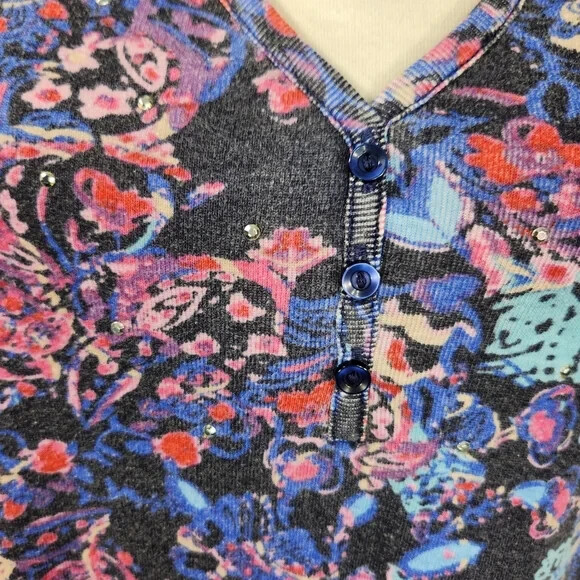 Basic Editions Navy & Multi Notch Neck Layered Lo… - image 3