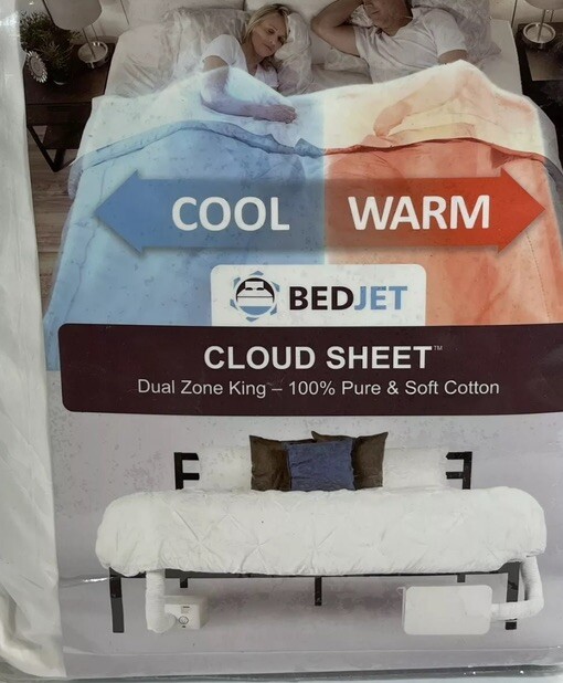 BedJet Cloud Sheet Dual Zone King 100 Cotton Cool Warm EUC eBay
