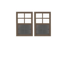Shed Windows and More 2 Pack Shed Window 12" x 18" Brown Flush Aluminum TEMPERED