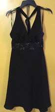 Jones Wear Dress Black Nude Halter Empire Waist Lined Dress Size “ 6 “