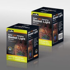 Solar Garden Outdoor Pathways Basket Hanging Planter Spot Light Lamp & Chain