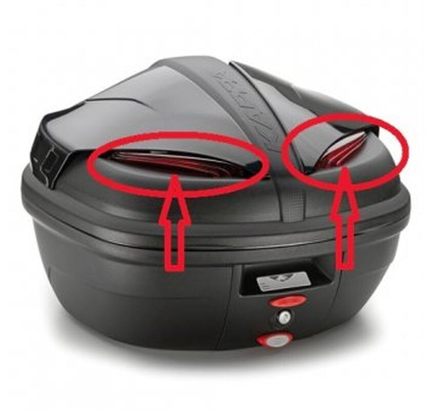Feux réflecteurs coffre K47 catadioptre arrière rouge pour moto et scooter