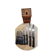 Philippe Richard Professional Kitchen Knife Set 9 PCS Plus 18 Slot Wood Block