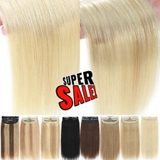One Piece Clip In 100 Remy Human Hair Extensions Side Hair Topper Pad Blonde US