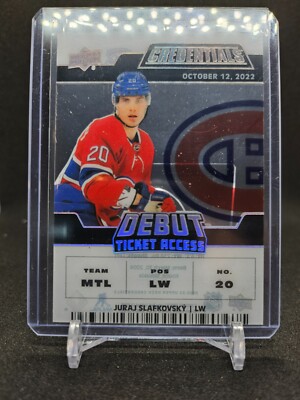 2022-23 UD Credentials Acetate Rookie Debut Ticket Access Juraj Slafkovsky /249