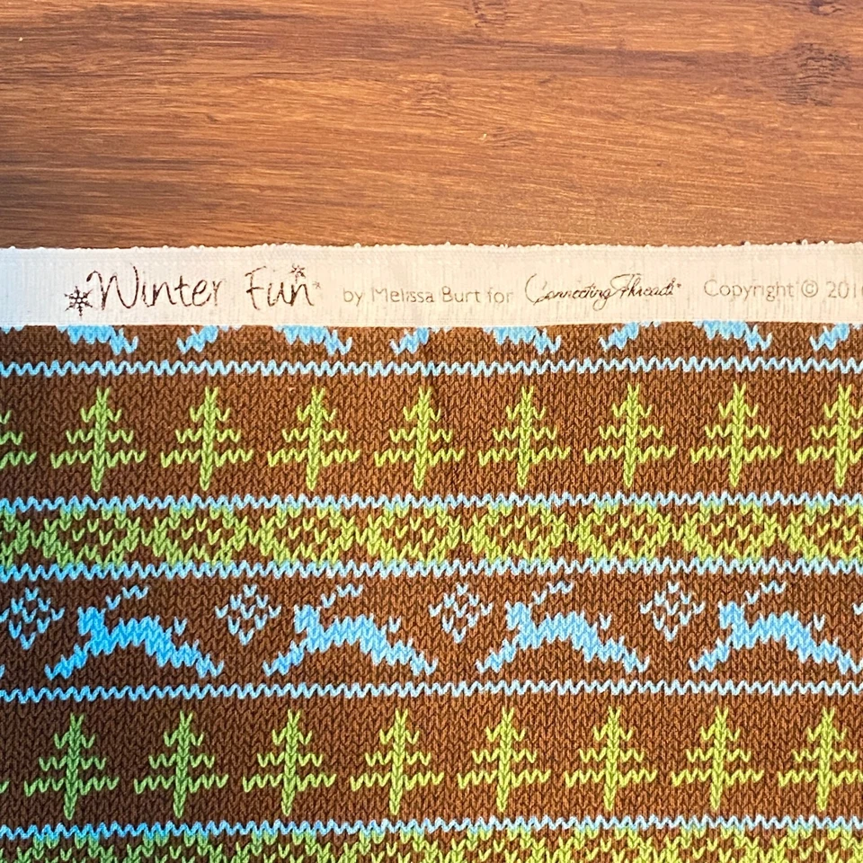 1.8 YD Novelty Sweater Print Fabric Quilting Cotton - Image 4 of 4