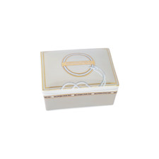 Cofanetto BORBONESE Con Motivo Grigio E Dorato