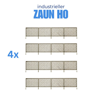4x Industrieller Zaun im Maßstab H0 - Hochwertige Details für Ihre Modelleisenba