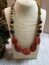 Tagua Nut Organic Necklace Chunky, Artisanal Handmade Vegan made in Ecuador