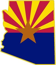 Arizona State Flag Vinyl Sticker Decal AZ outline silhouette Western L