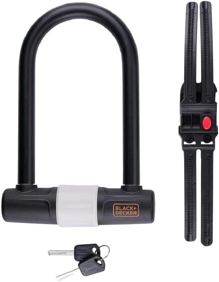 BLACK+DECKER Lucchetto a leva – Lucchetto per bicicletta/scooter/moto – Ø 14 x 2