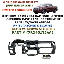 2021-2024 Ram 1500 Limited Longhorn Base Panel Instrument Whead-up Display