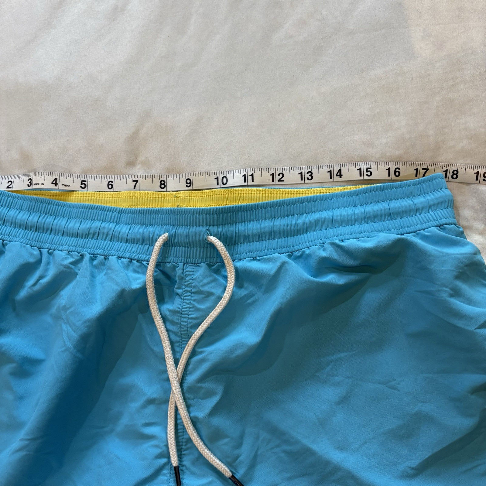 Polo Ralph Lauren Swim Trunks Shorts Men Lined Yellow Pony Size XXL Blue Beach thumbnail 6