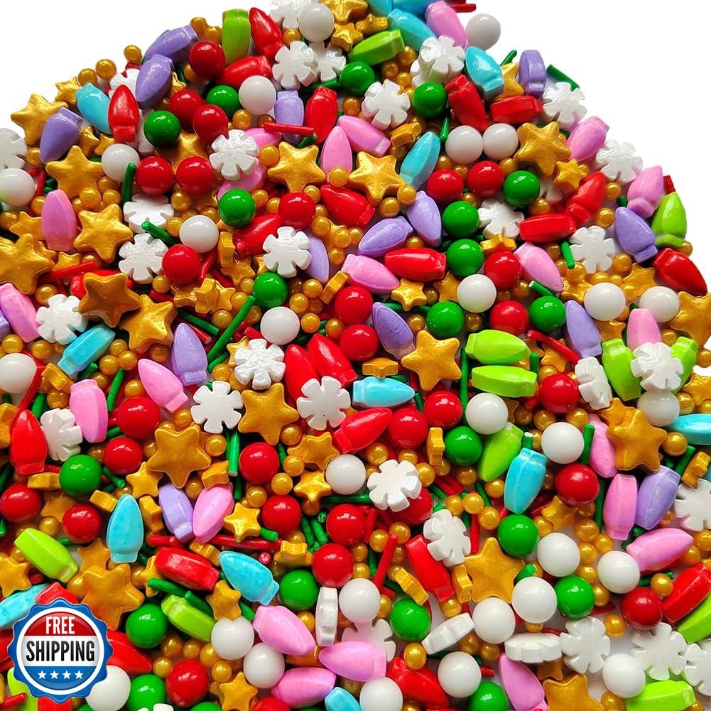 Eastron 1 Bottle Edible Christmas Sprinkles Decorating - Christma