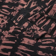 Sanskriti Vintage Saree Black Pure Crepe Abstract Printed Sari 5 Yd Craft Fabric