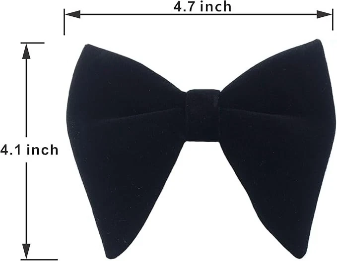 Pajaritas de terciopelo para hombre preatadas de gran tamaño esmoquin formal mariposa grande B... Foto 2 de 4