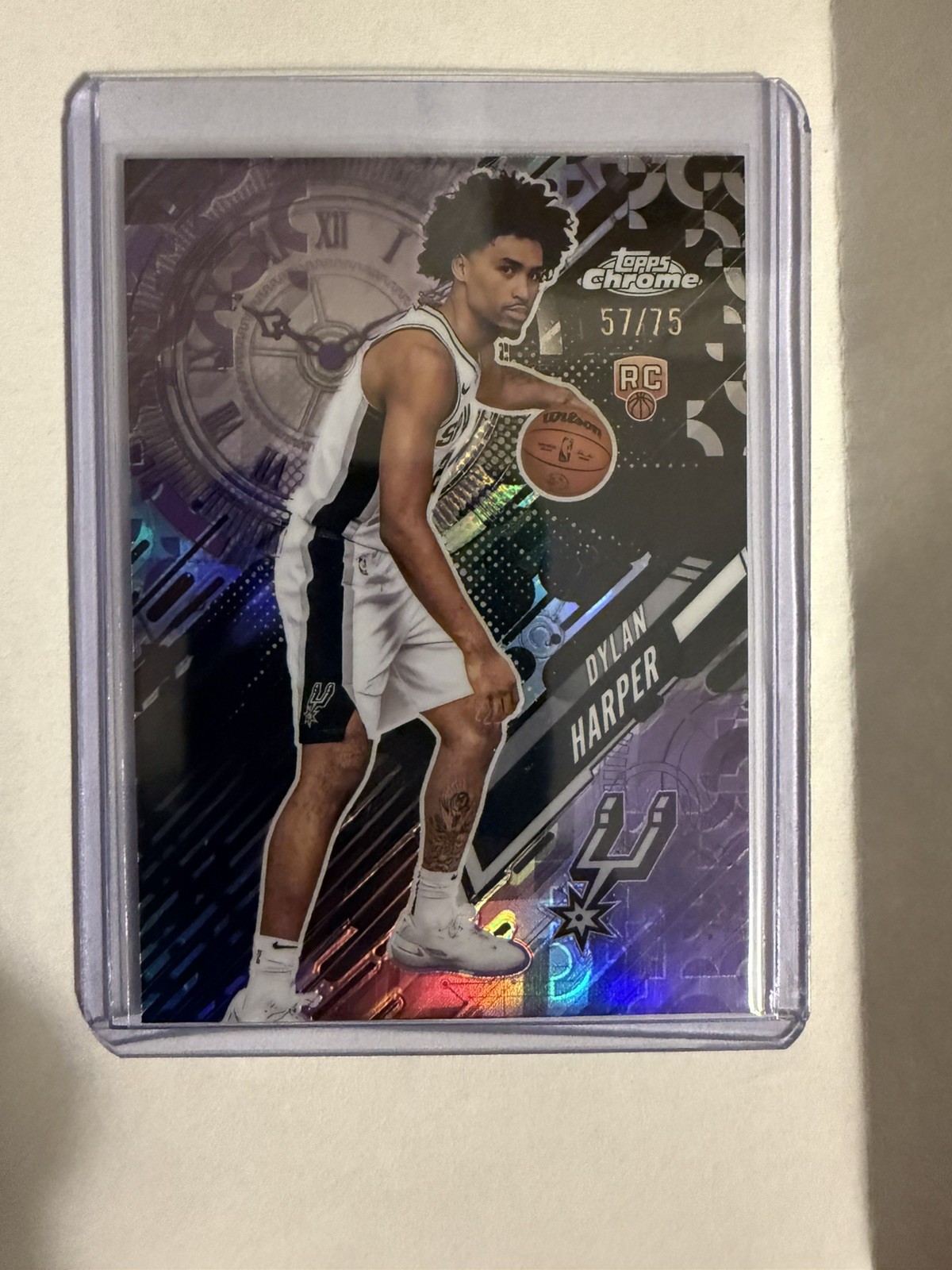 Dylan Harper 2025-26 Topps Chrome Rookie RC Purple Refractor /75 Go Time #GT-17