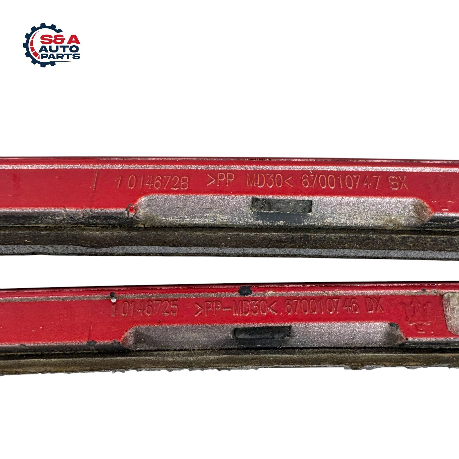 MASERATI GHIBLI 2014-2017 RIGHT AND LEFT ROOF DRIP MOLDING TRIM PAIR SET RED OEM